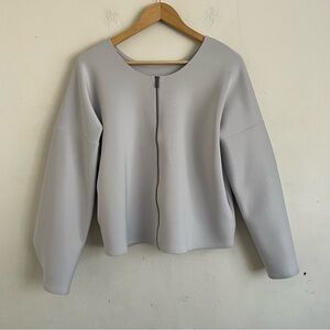 ADAY Late or Never Technical Zip Up Jacket Light Grey S Minimalist Sustainable